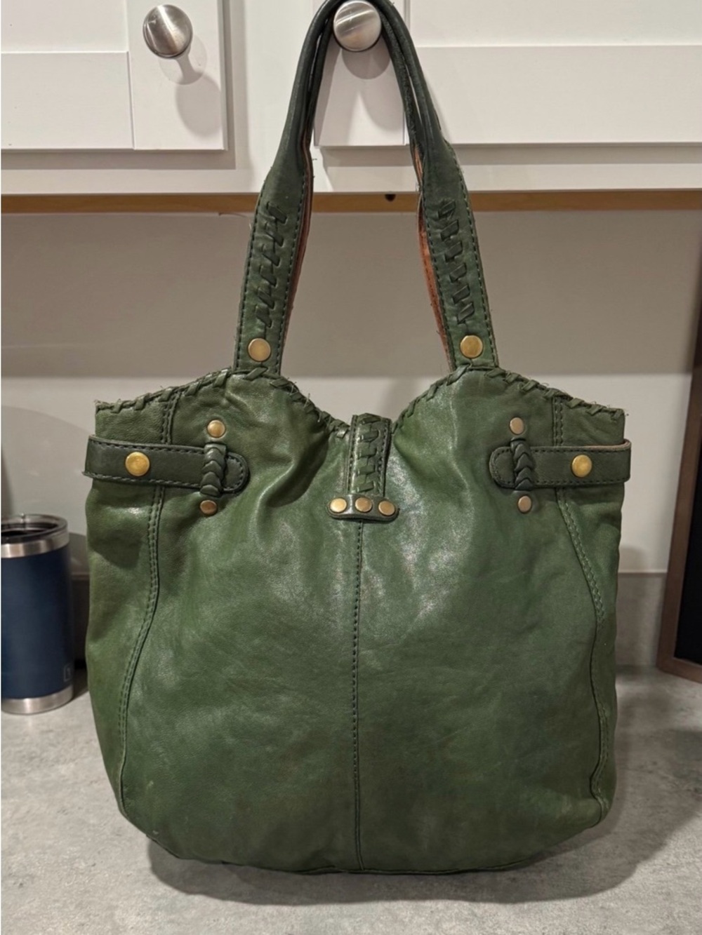 Lucky Brand Green Italian Leather Hobo! GUC!! - Picture 2 of 14